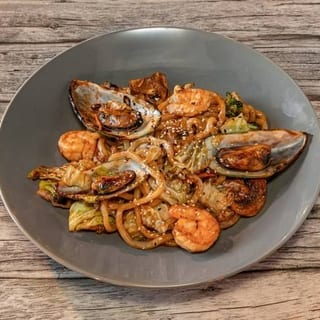 Spicy Seafood Udon Pasta